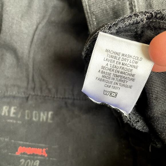 RE/DONE Originals High Rise Ankle Crop in Faded Black sz 26 - Picture 10 of 11